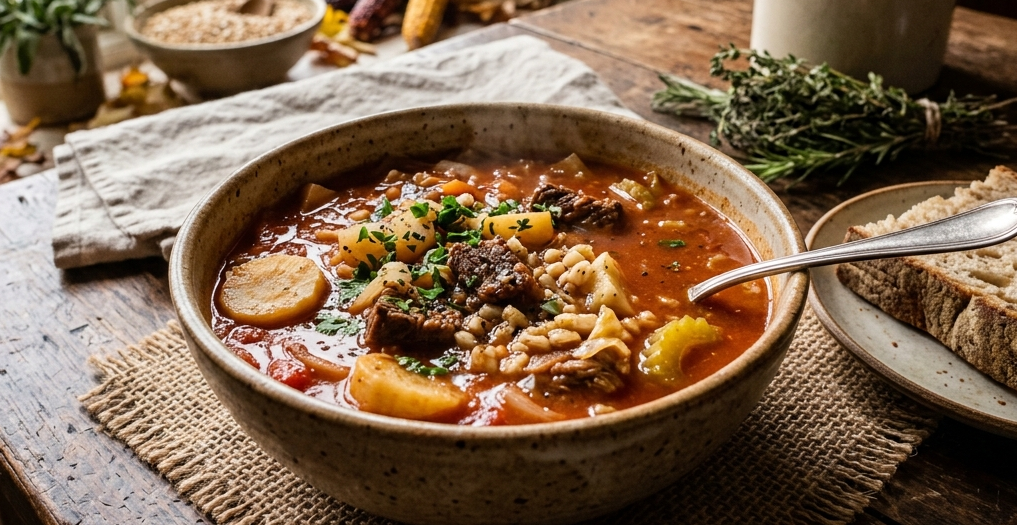 Lughnasadh Beef Barley Soup