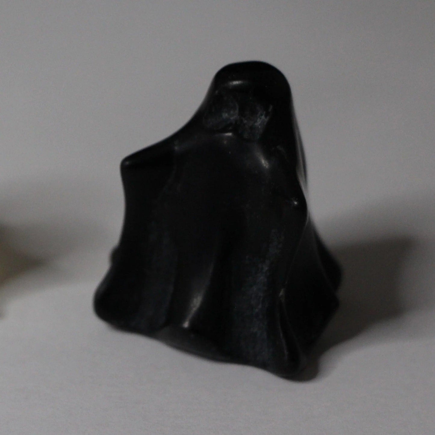 carved black obsidian crystal ghost figurine for witchcraft altar or ritual decor